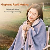 Fashion Wearable USB Electric Heated Blanket Washable with Hat Heating Lap Blanket 3 Heating Levels Portable Leg Cover Winter