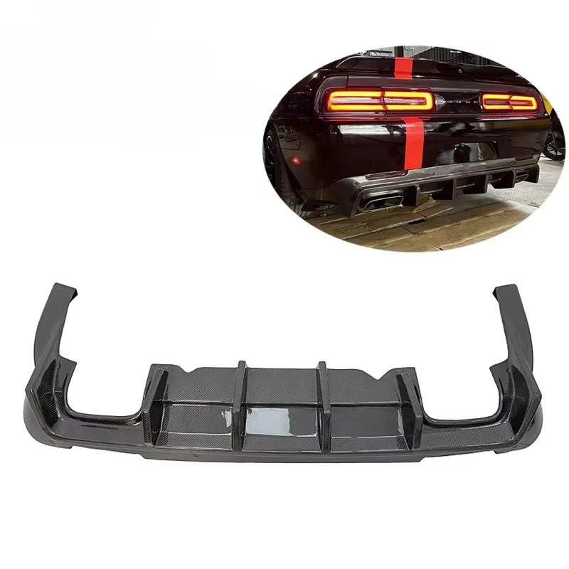 

For Dodge Challenger Carbon Fiber Rear Bumper Diffuser New Rear Lip Splitter Body Kit Accessories 2015-2023customcustom