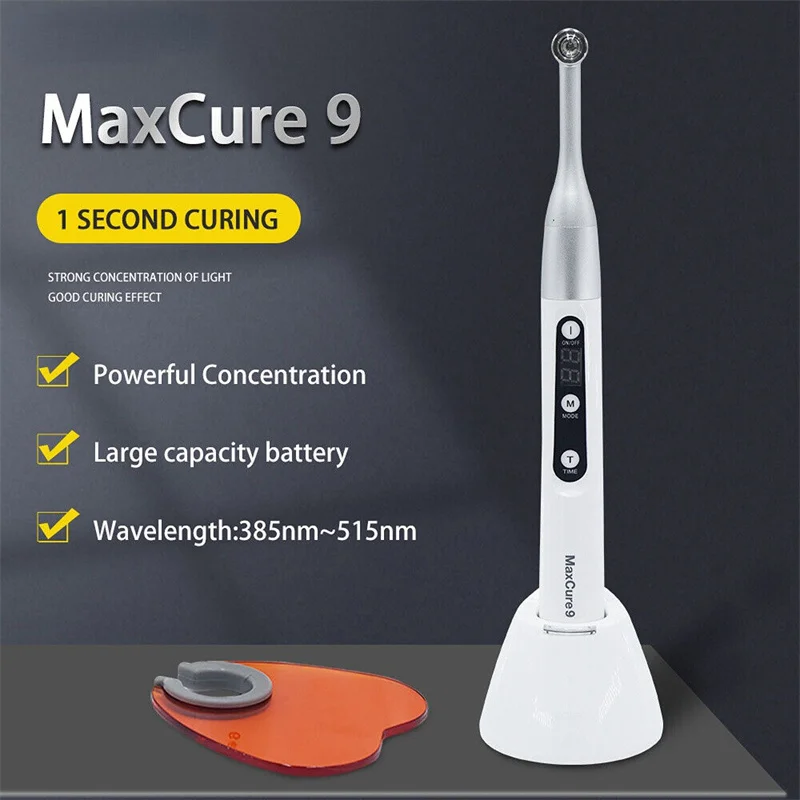 MaxCure9 Dental Drahtlose LED-Härtungslampe Photopolymer UV-härtendes Harzlicht Hochleistungs-2300 mW/cm2 Zahnheilkunde-Härtungsmaschine – Detail 2