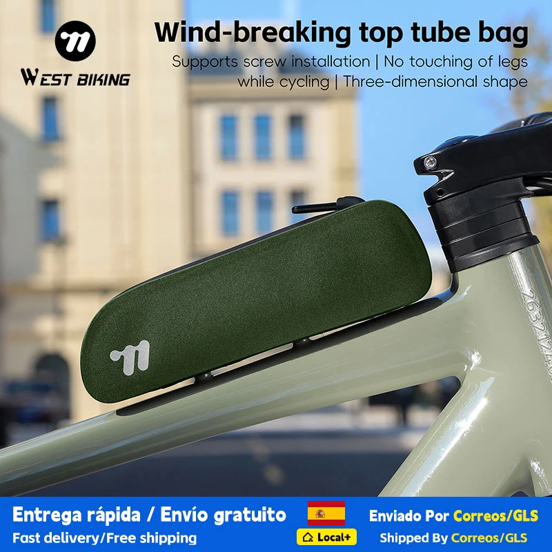 WEST BIKING Fahrrad-Oberrohrtasche TPU Fahrrad-Vordertasche Mit Schrauben oder Riemen Wasserdicht Winddicht Gravel-Road-Bike Oberrohr-Rahmentasche