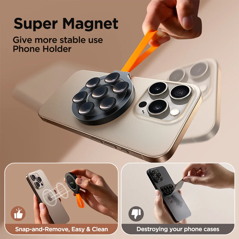 Joyroom Magnetic Suction Cup Phone Mount Silicone Suction Phone Case Grip Stand Holder Hands-Free Mirror Shower Phone Holder Mou