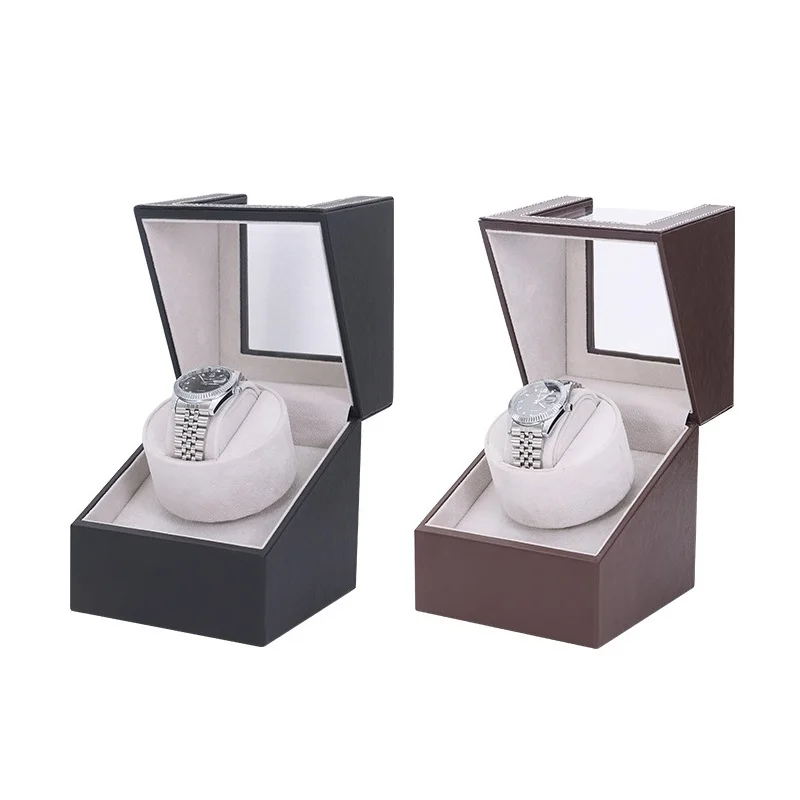 

Newly Upgraded Luxury PU Watch Winder For Automatic Watches Watch Box 1-0 Use Battery Cable European And American Regulations