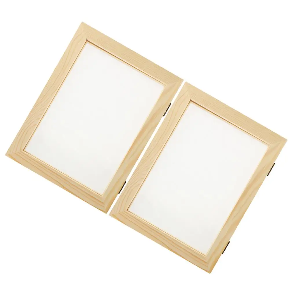 

2 Pcs Wood Picture Frame Material Package 19x25x2.2 Hinge Style Random Handmade Paper Craft Mold for Kids Decorative Paper
