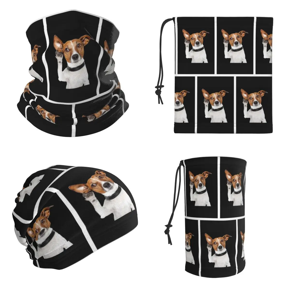 Jack Russell Terrier Dog Funny Bandana Neck Cover Printed Wrap Scarf Running Headwear Unisex Adult Breathable