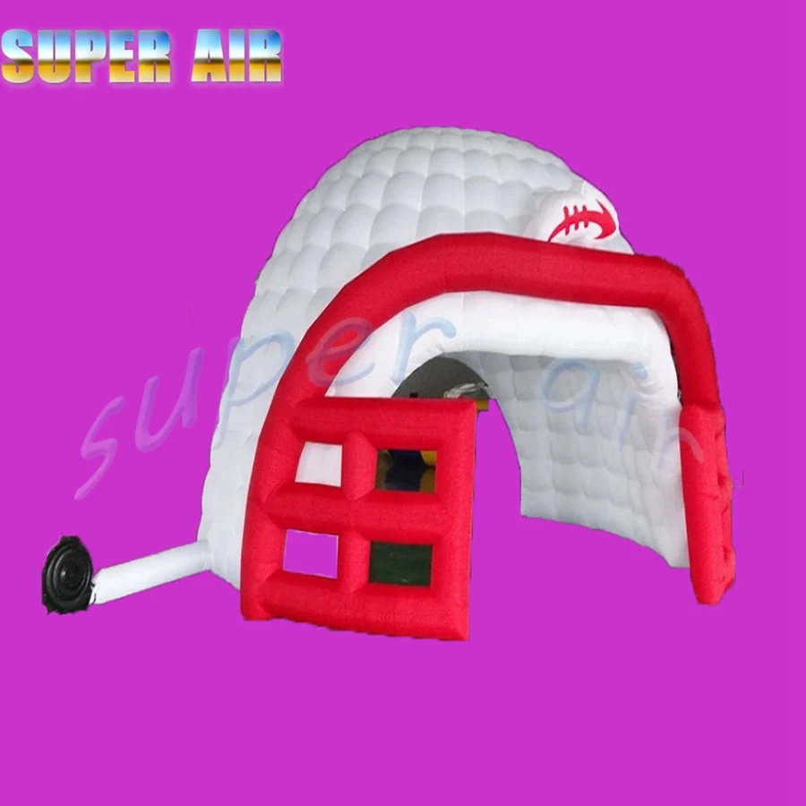 Customized sport helmet model inflatable dome tent with door for sport events