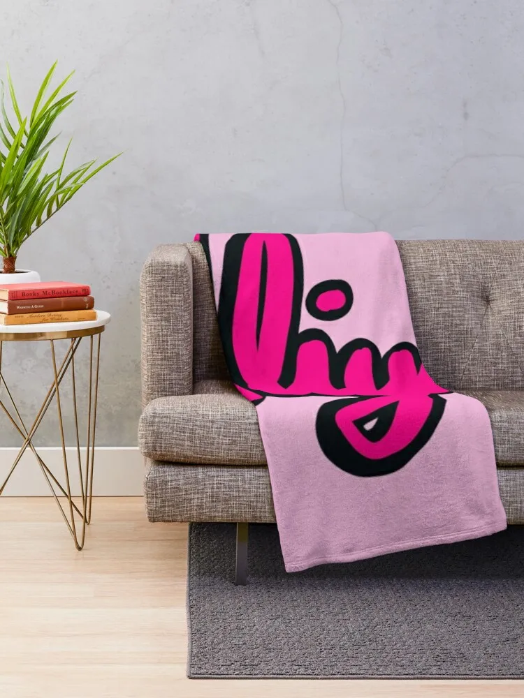 Aliyah popular girls and women first name in cursive pink. Personalized personalised customised name Aliyah Throw Blanket