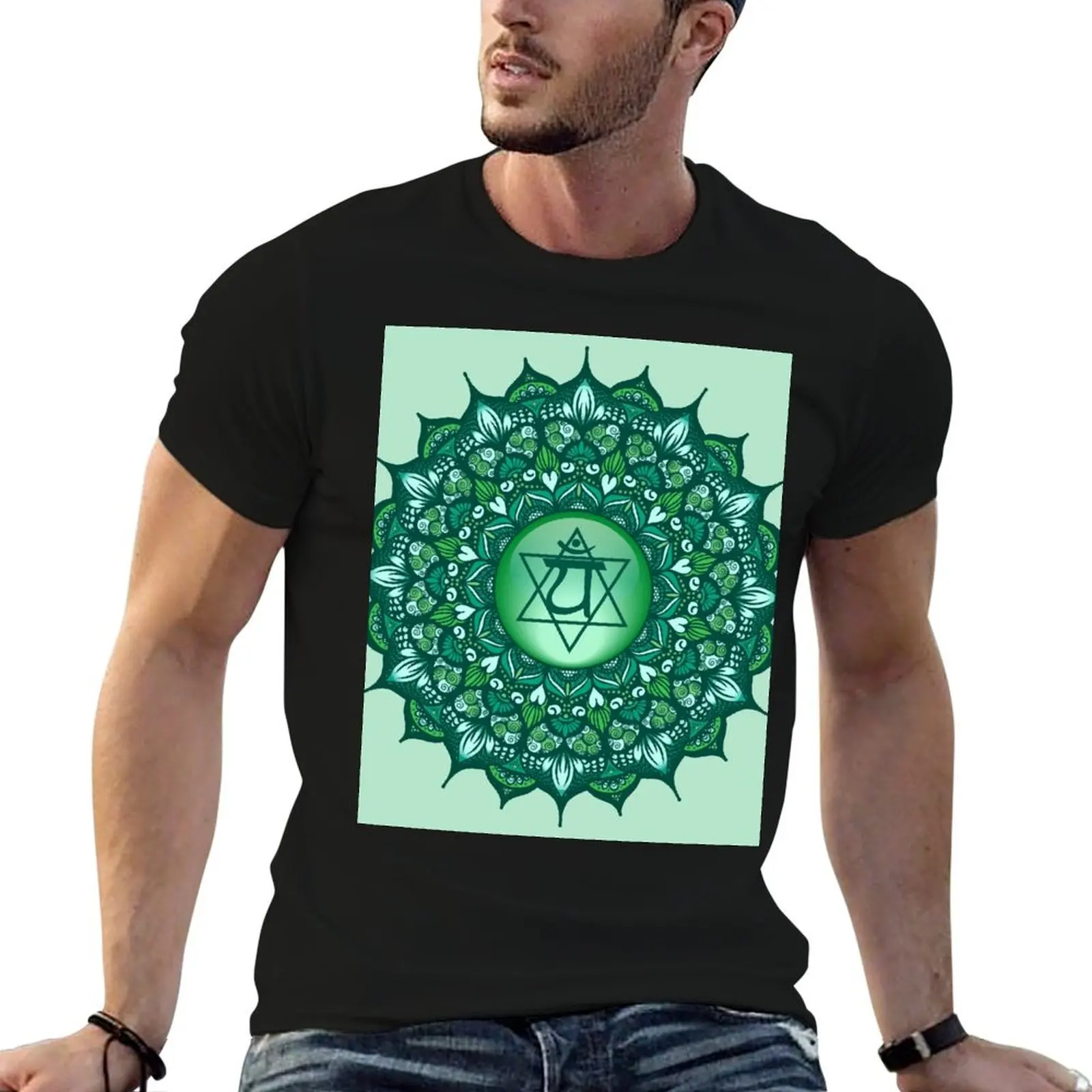 Heart Chakra Mandala - 05 OGBG T-Shirt Short sleeve tee graphic tee shirt oversized t shirt men