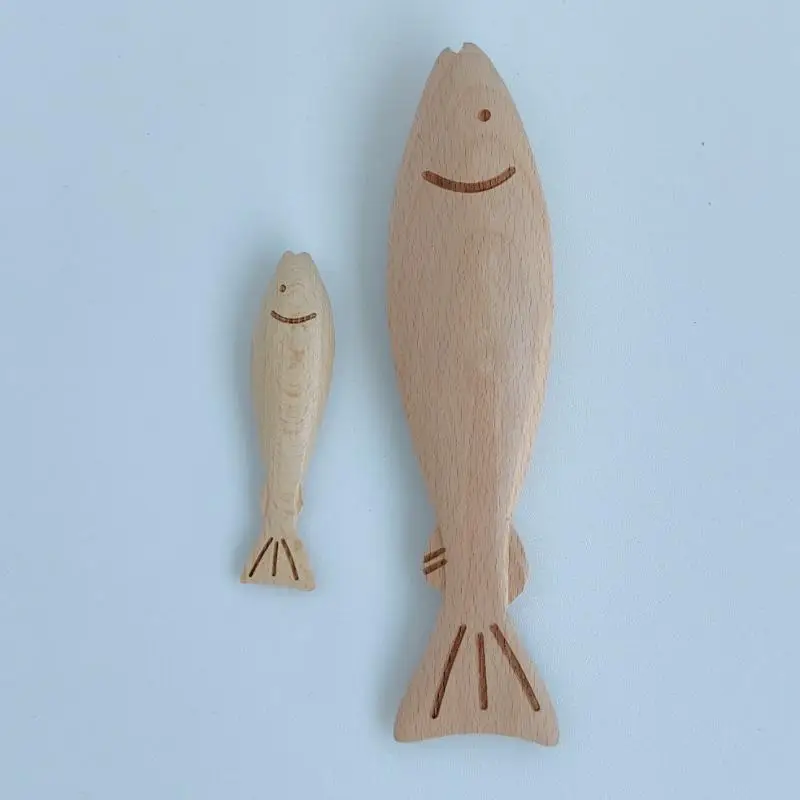 Handmade Realistic Wood Carving Artificial Sea Fish Fake Ornament for Restaurant Wall Decor DIY Craft Art Piece