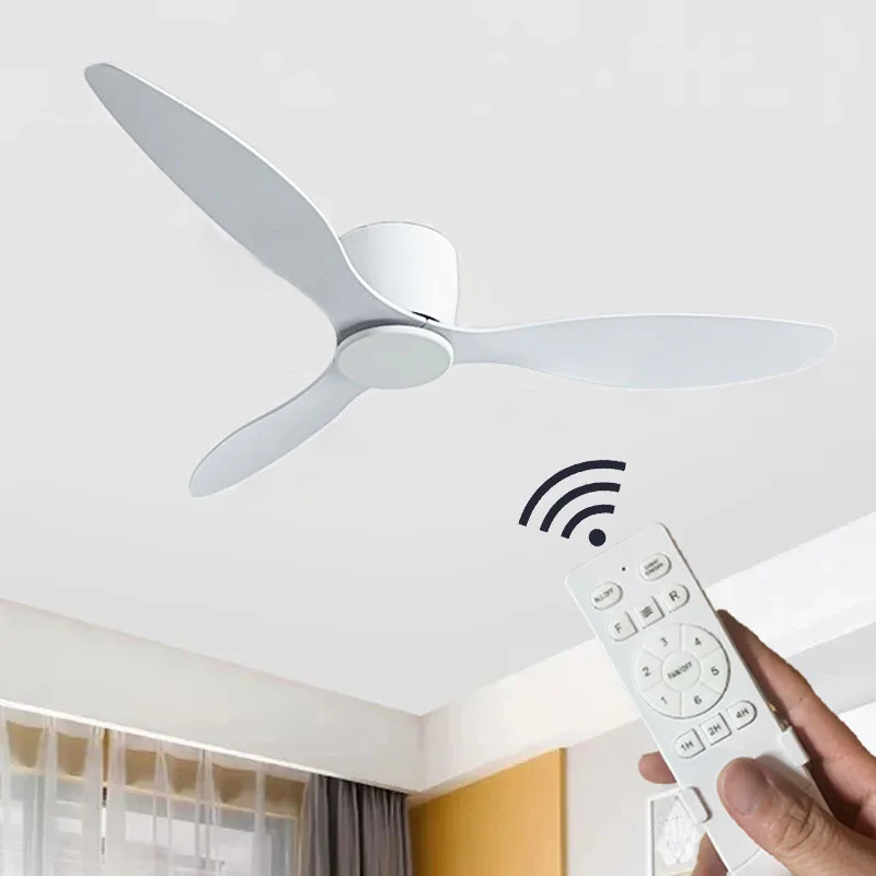 Ceiling Fan Without Lights DC Motor 6 Speeds Modern Led Timing Fans 20CM Low Floor Loft Lux&vitae Remote Control Fan With Lights