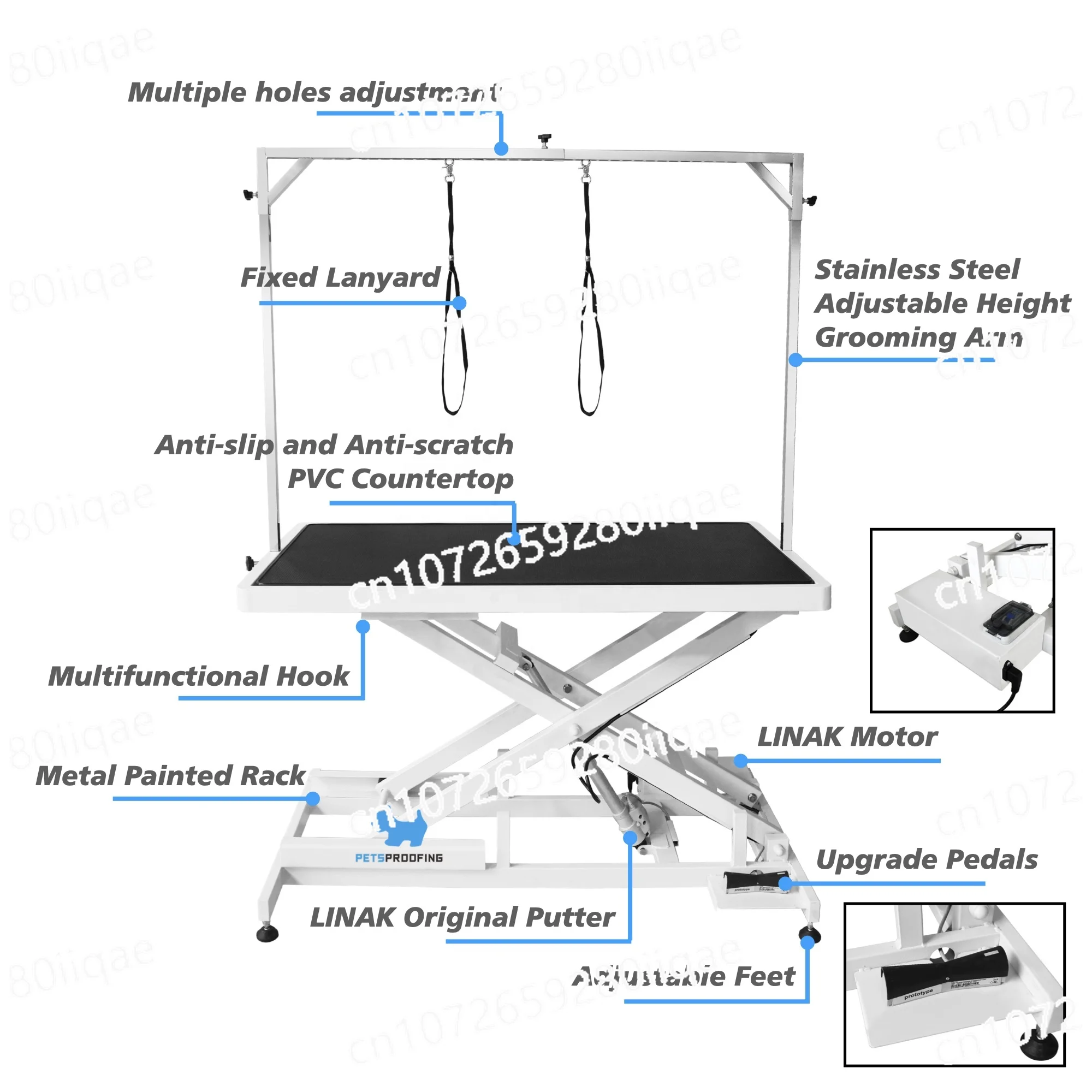 

Для больших собак, маленьких кошек, устойчивая защита для домашних животных, нержавеющая сталь, электрическая регулируемая по высоте обрезка домашних животных, красивый стол для ухода за домашними животными