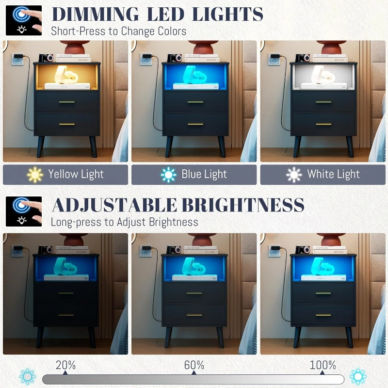 Comodino con cassetto Ricarica - Solid Wood Nightstand 2 Drawers recensione e prezzo