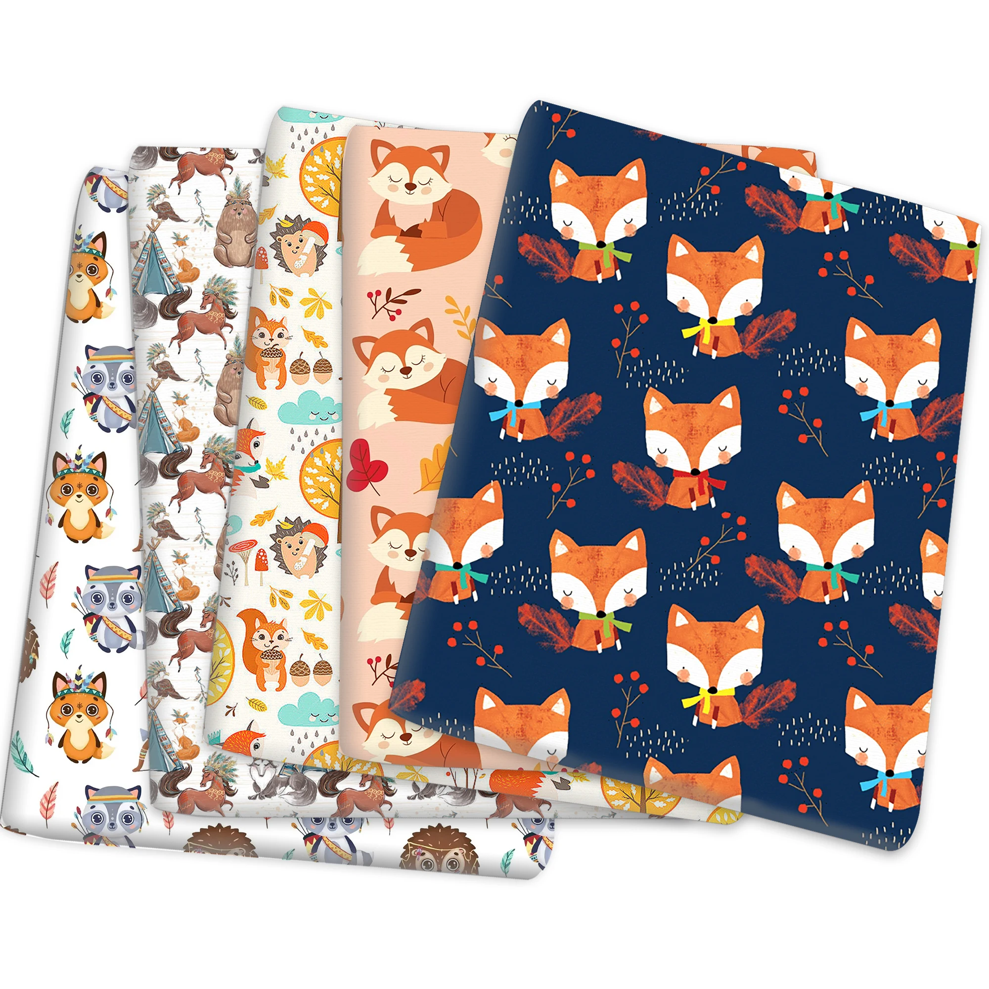 Fox Animal 50*145cm Polyester Cotton Fabric Sewing Quilting Fabric Needlework Material DIY Cloth Dress Handmade Accessories