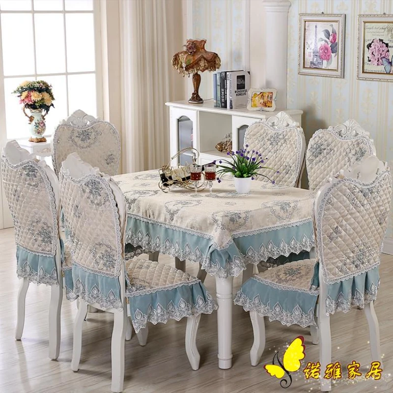 

Hot Sale Light blue square table cloth chair covers cushion tables and chairs bundle chair cover lace cloth round set tablecloth