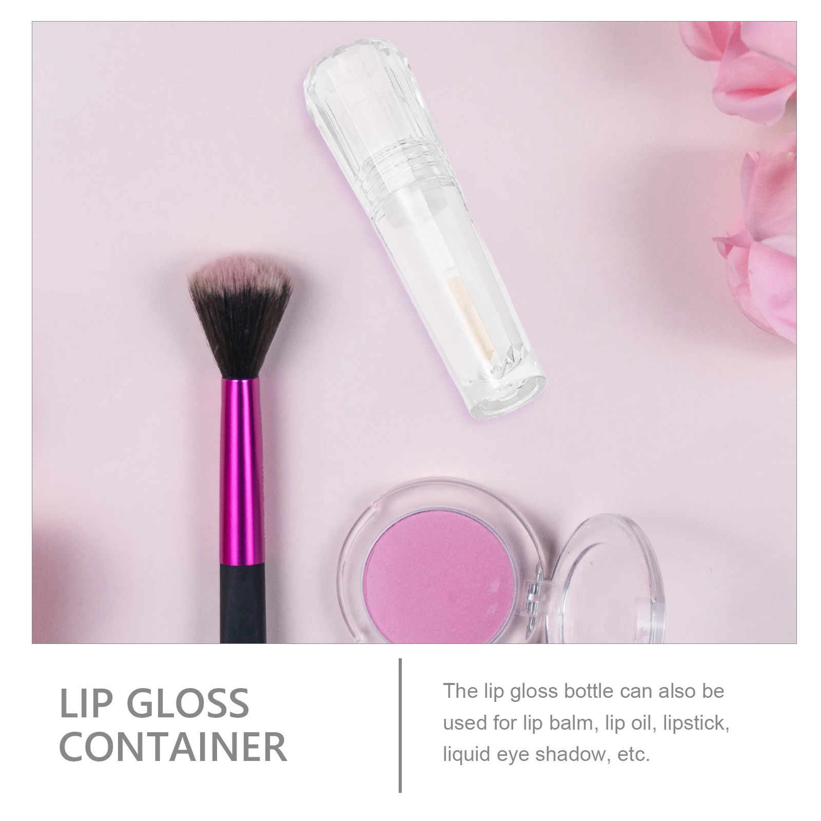 Clear Lip Gloss Bottle Refillable Plastic Container for Lip Oil Balm Liquid Eyeshadow Travel Storage Empty Tube