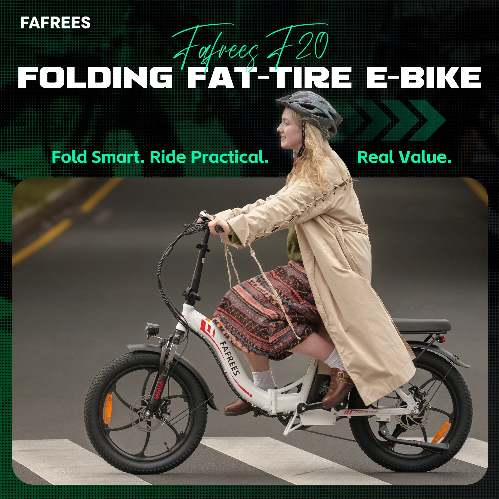 Fafrees F20 E-bike Mountainbike Mit 36V 18Ah Abnehmbarem Akku, 20 Zoll Klapprad Elektrofahrrad für Erwachsene, 7-Gang, 25 km/h und Reichweite bis 90km – Detail 1