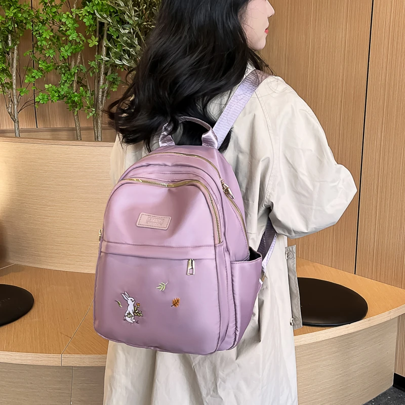 Sac à dos Oxford brodé avec fermeture éclair pour femme, grande capacité, haute qualité, mode décontractée, populaire, savoir chaud, nouveau