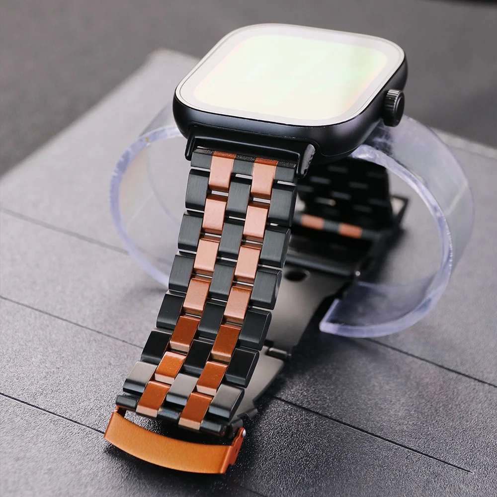 لساعة Redmi 5 4 سوار من الفولاذ المقاوم للصدأ سوار ساعة كوريا لساعة Xiaomi Mi Band 9 Pro/Band 8 Pro سوار معدني فاخر