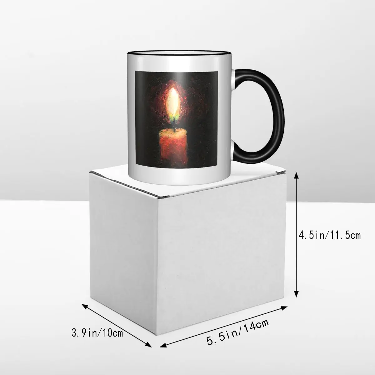 Candle Glow - Oil Pastel Art Mug Funny Ceramic Coffee Cups Tea Mugs Milk Cup Drinkware Gift for Friends