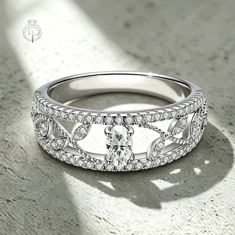 HORRIPAL D Color Moissanite Ring For Women Men GRA Certified 925 Sterling Silver Rings Designer Classic Style Fashion Jewelry