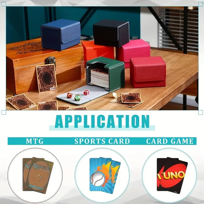 100+ صندوق بطاقات توصيل جانبي قابل للطي، صندوق تخزين بطاقات كوكب جلدي، صندوق بطاقات محيطي للعبة، صندوق بطاقات تخزين لعبة كينج #1