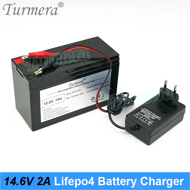 Turmera 14,6 V 2A 4S Lifepo4 cargador de batería DC 5,5*2,1mm para 4Series 12V 12,8 V 14,4 V 18650 32650 32700 33140 Lifepo4 uso de batería