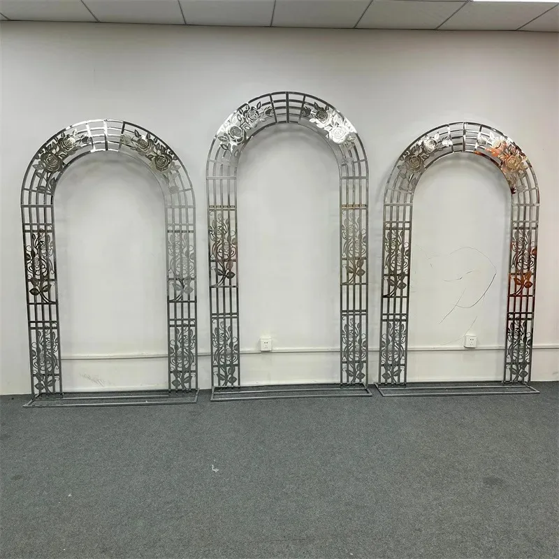 

Wedding Arches Props for Stage Background Decoration, Iron Flower Stand, Five Bars, Hollow Rose, New