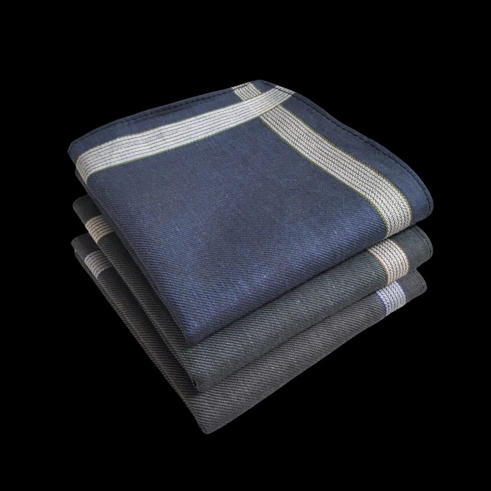 Set di fazzoletti da uomo in raso tinta unita in puro cotone 3 pezzi con rilevamento sottile, asciugamano da tasca, morbido gentiluomo 43 cm/16,9 pollici