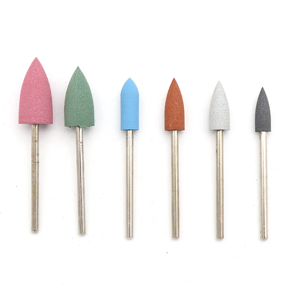 

6pcs Silicon Nail Drill Milling Cutter Set for 2.35mm Shank Manicure Bit Flexible Polisher Machine Electric Nail File Art Tools