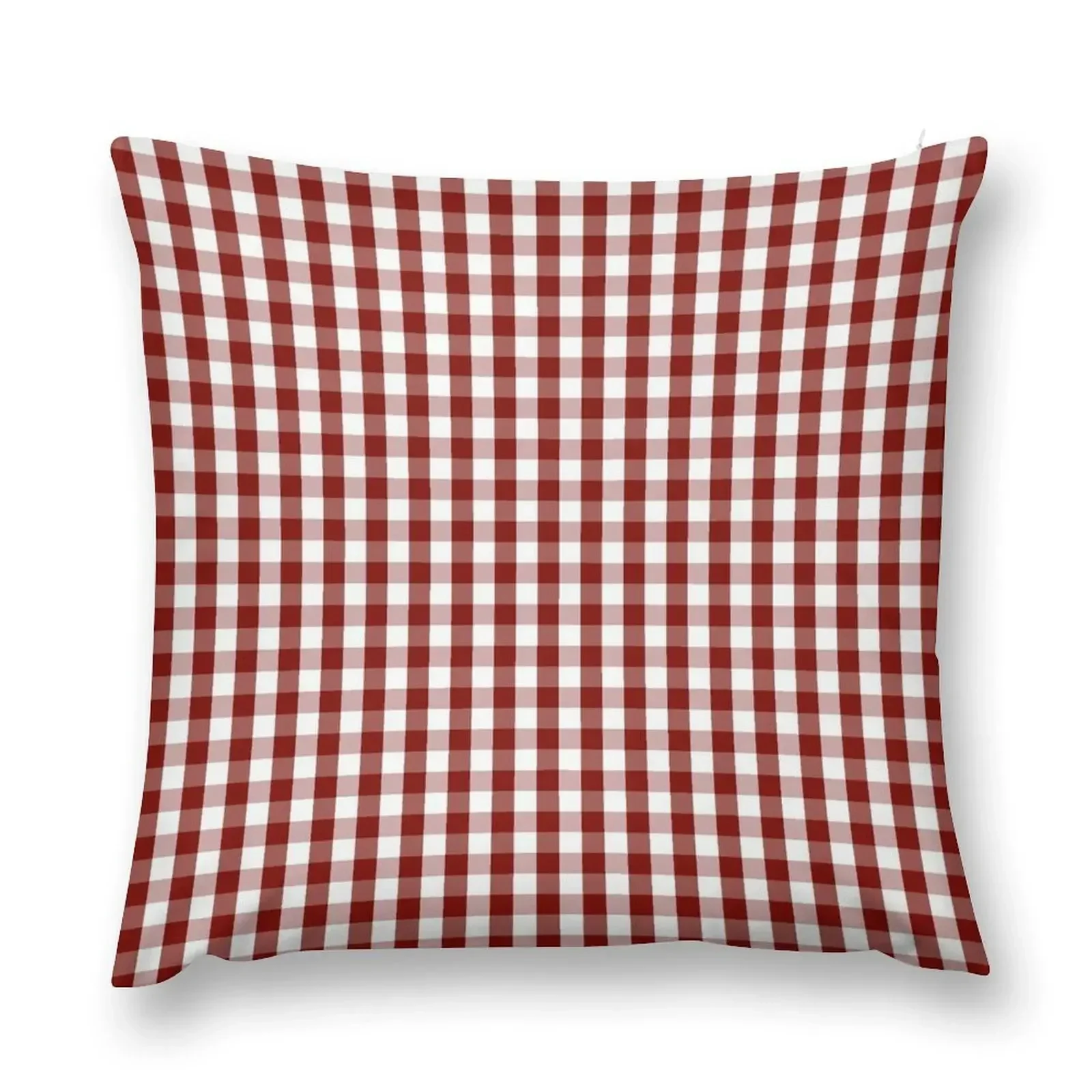 Large Vintage New England Shaker Dark Barn Red Milk Paint Gingham Check Plaid Throw Pillow Sofa Covers For Living Room pillow