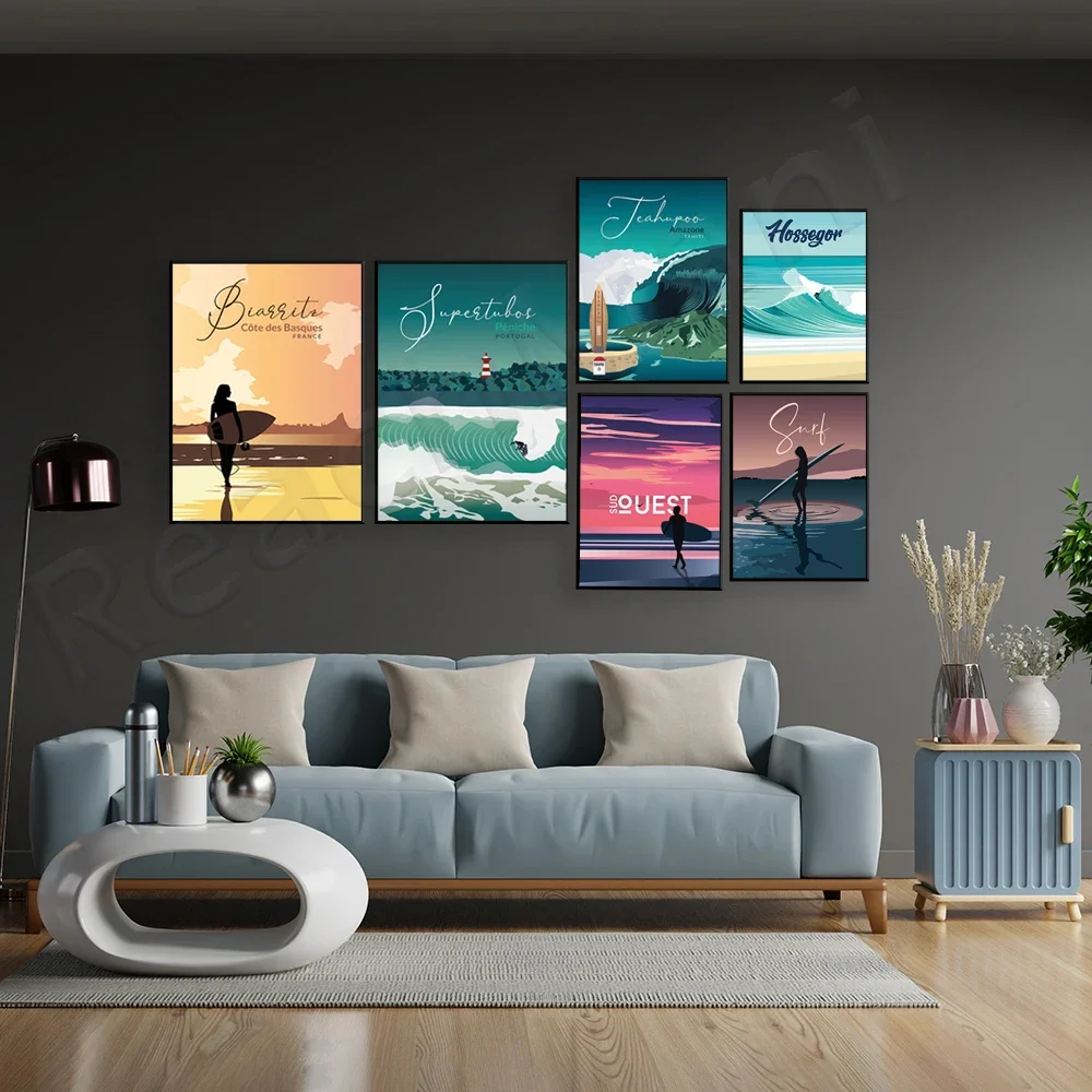 ملصق ركوب الأمواج، SUPERTUBOS BORDERLESS، BIARRITZ، جنوب غرب، LACANAU، HOSSEGOR، هدية حب لركوب الأمواج