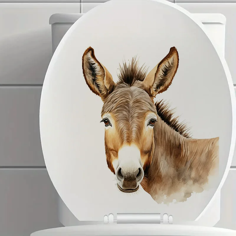 Funny Donkey Toilet Stickers Decoration for Living Room, Wall, Bedroom, and Home Decor Car Decals Self-Adhesive
