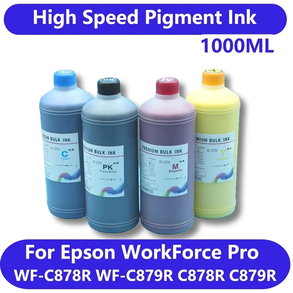 1000ML szybki atrament pigmentowy do Epson WorkForce WF-C878R WF-C879R C878R C879R 1000ML T05A1 T05A2 T05A3 T05A4 atrament do drukarki