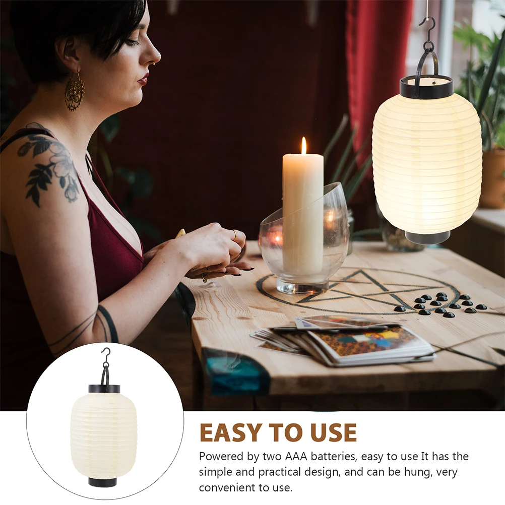 

2pcs Japanese Style Paper Lantern Decorations Durable Folding Restaurant Bar Hotel Supplies Hanging Decorative for Mall