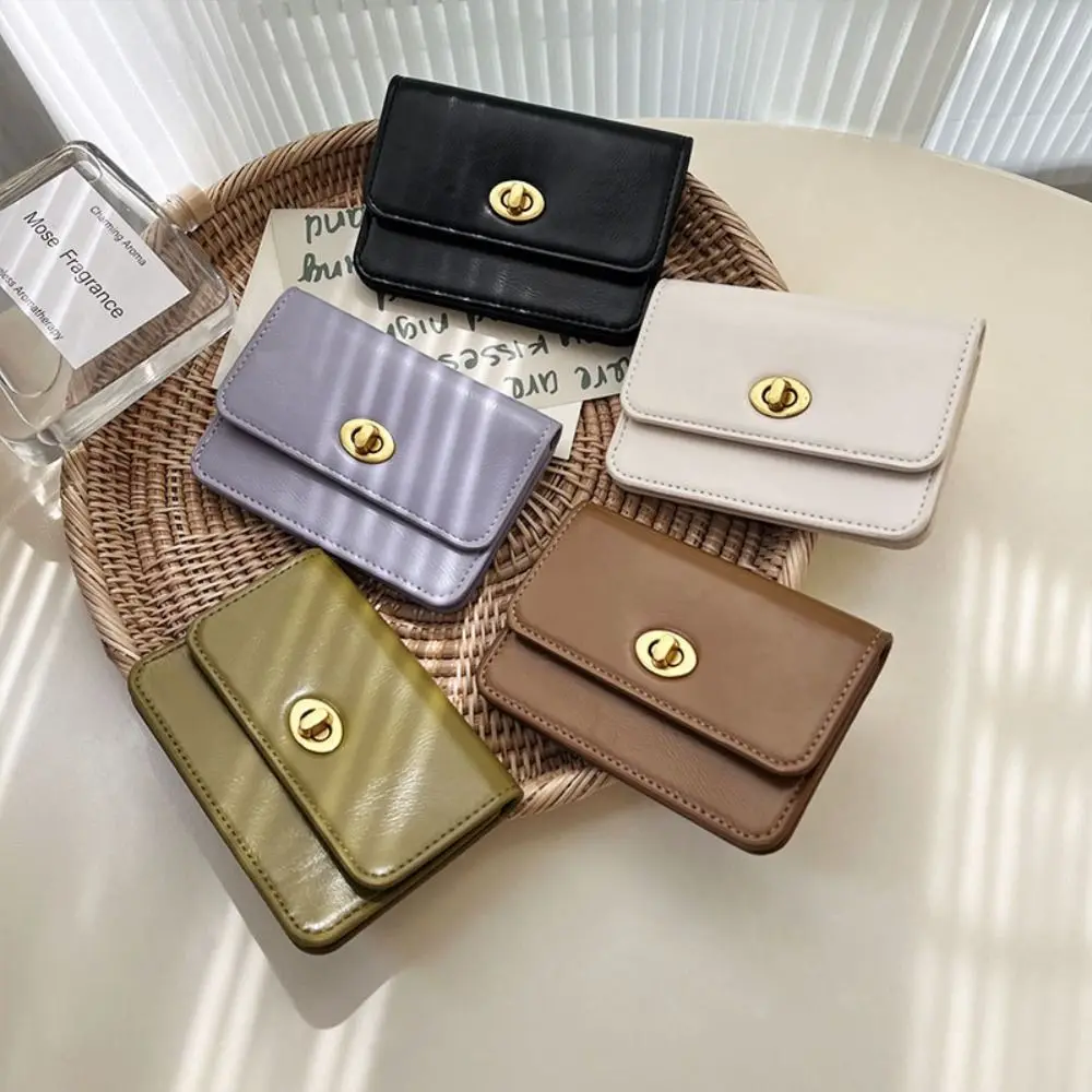 

Storage Bag Polyester PU Zero Wallet Button Waterproof Simplified Purse Korean Style Solid Color Mini Coin Pouch Women