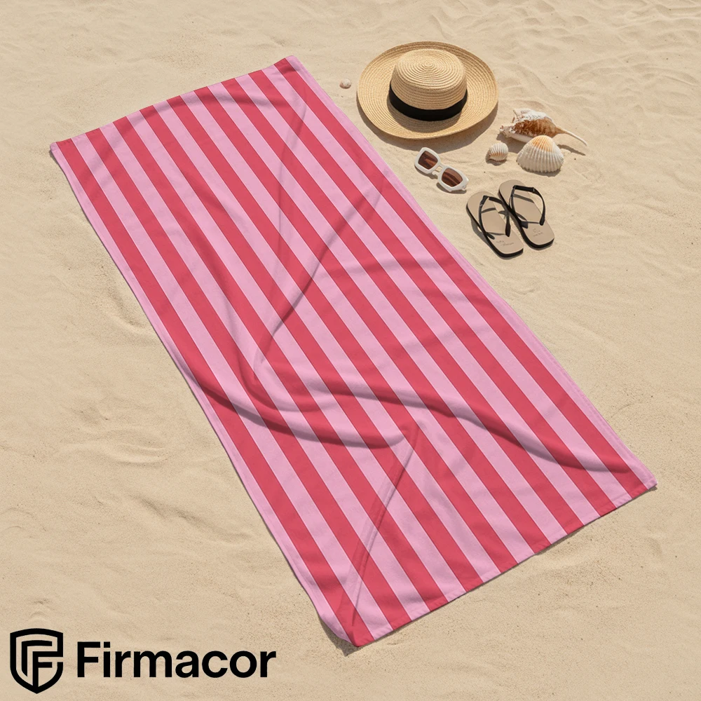 Serviette de voyage portable unisexe ultra-légère surdimensionnée à rayures verticales pastel, séchage rapide, sans sable, pour la plage