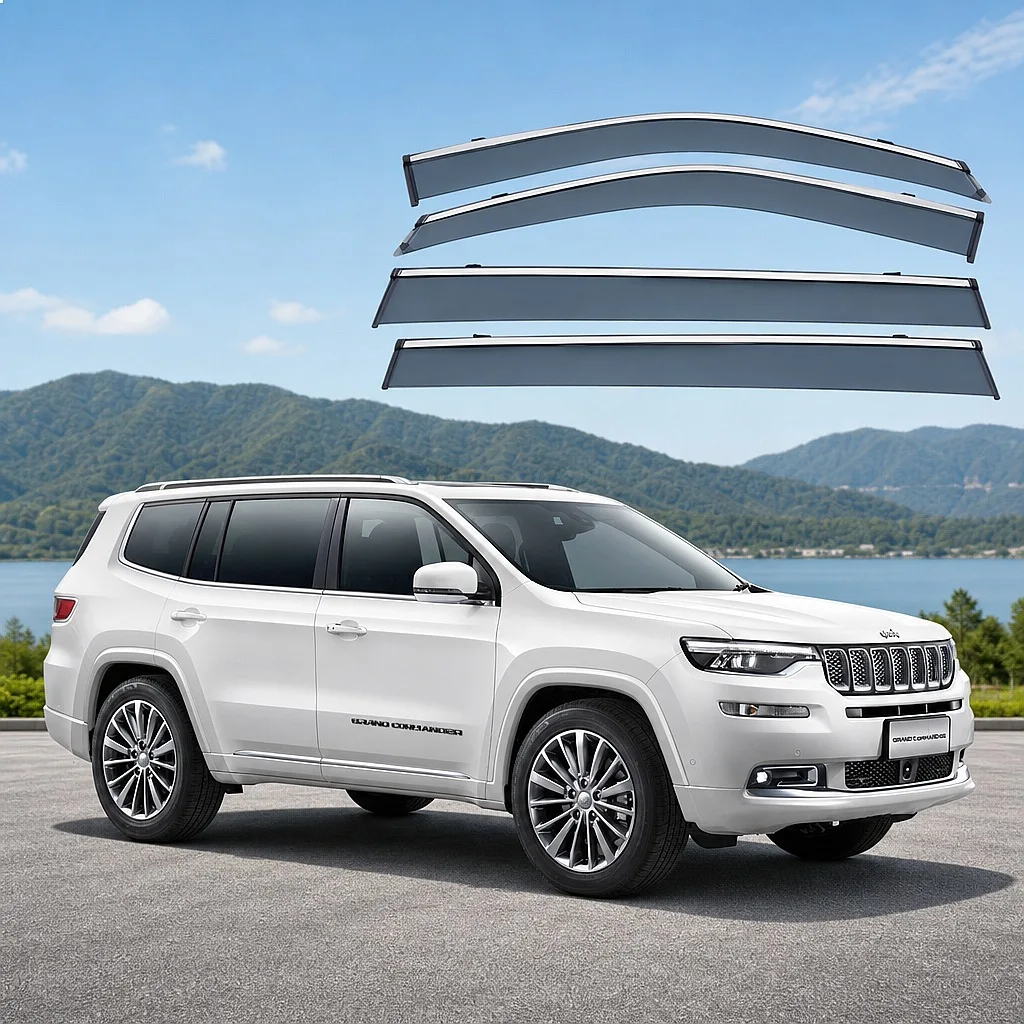 

4Pcs Car Window Visor for Jeep Grand Commander XK 2018+ Rain Sun Shade Awning Windshield Side Auto Accessories