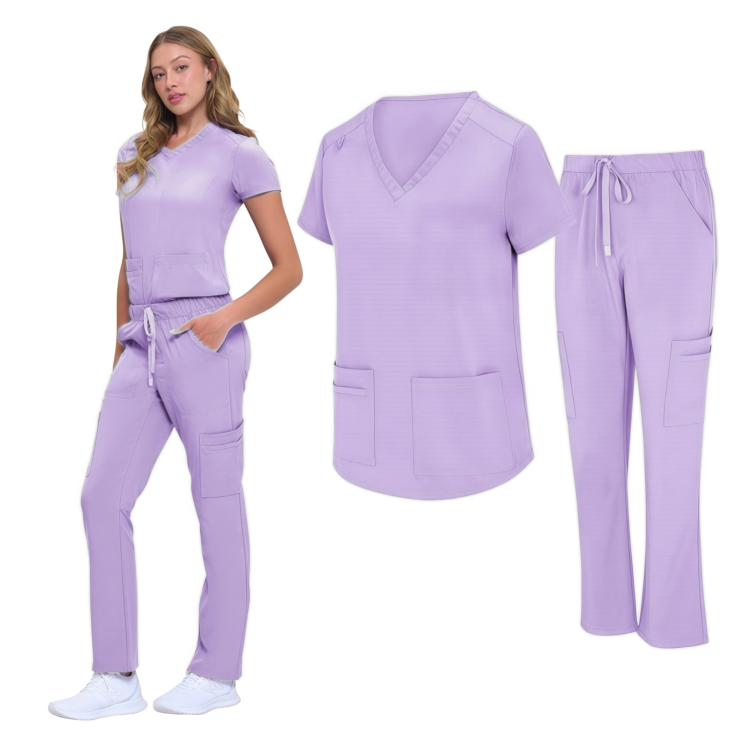 Fashion Hospital Uniforms Nurse Beauty Dental Salon Work Clothes Uniform Clinical Medical Scrubs Sets Women Doctor Surgical Gown