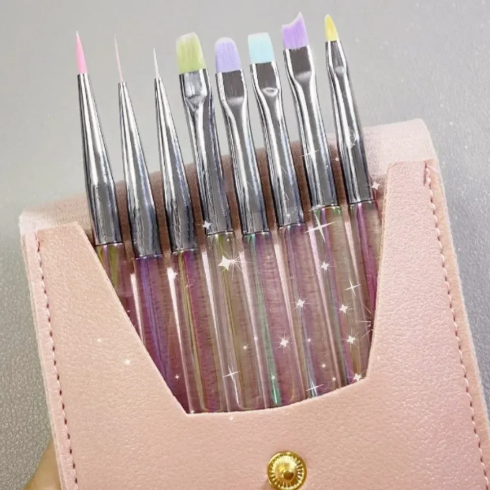 

Nail Design Art Pen Aurora Transparent Brush Painting Nail Brush Uv Gel Extension Drawing Carving Pen Diy Manicure Tool With Bag