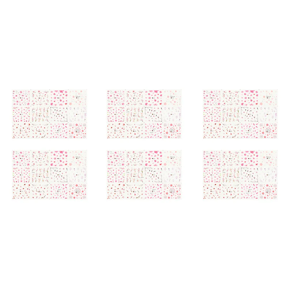 

6 Sheets Flower Decals DIY Sticker Art Stickers Water Cute Blossom Fingernail
