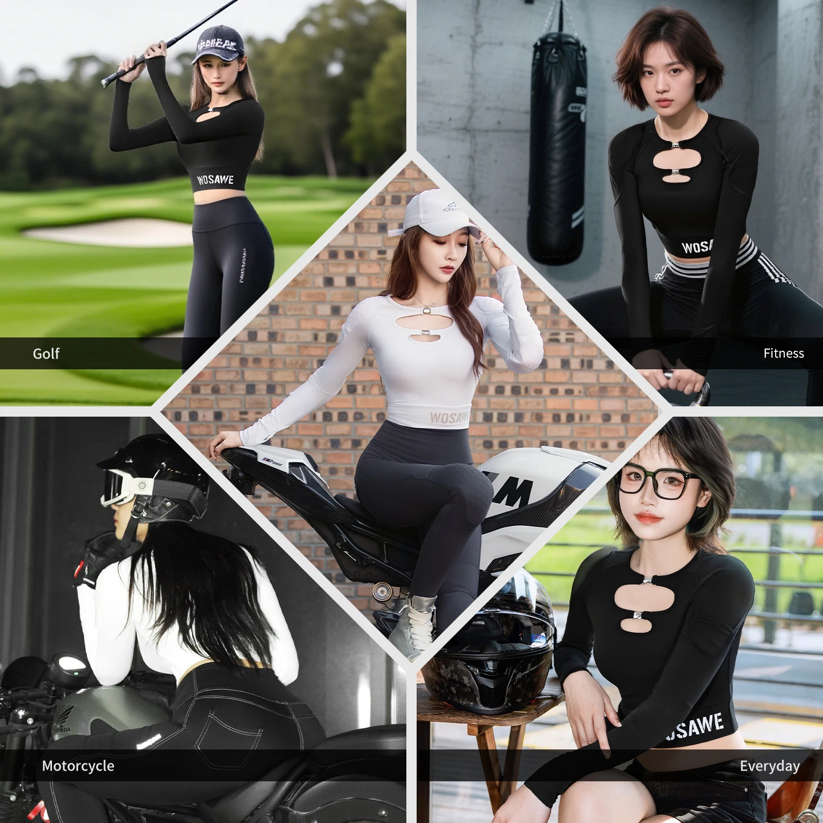 Wosawe sexy jaquetas de motocicleta feminina acolchoada camisa de motocicleta com armadura macia ce menina ciclismo motocross equipamentos de equitação