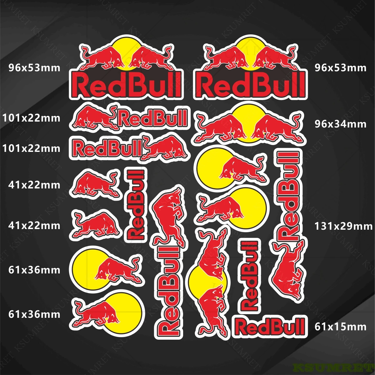 

Наклейки с логотипом Red Bull для мотоциклов, эмблема, декоративная наклейка