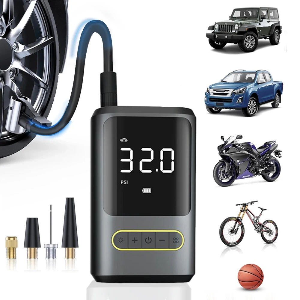 

Car Wireless Air Pump with Light Electric Tire Pump Portable Car Inflator Pump for Automobile Bicycle Ball