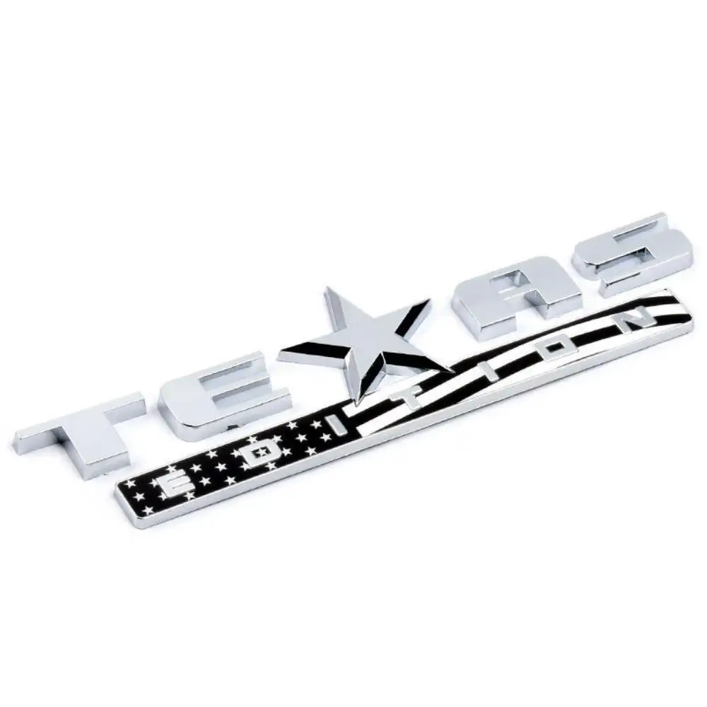 1pcs  CAR STYLING ABS TEXAS EDITION EMBLEM BADGE for CHEVY SILVER ADO GM SIER RA TRUNK STICKER DECAL,AUTO ACCESSORIES