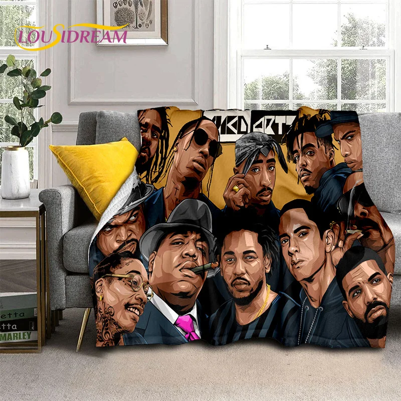 Hip Hop Rapper Art Legend Star 3D Blanket,Soft Throw Blanket for Home Bedroom Bed Sofa Picnic Travel Office Cover Blanket Kids