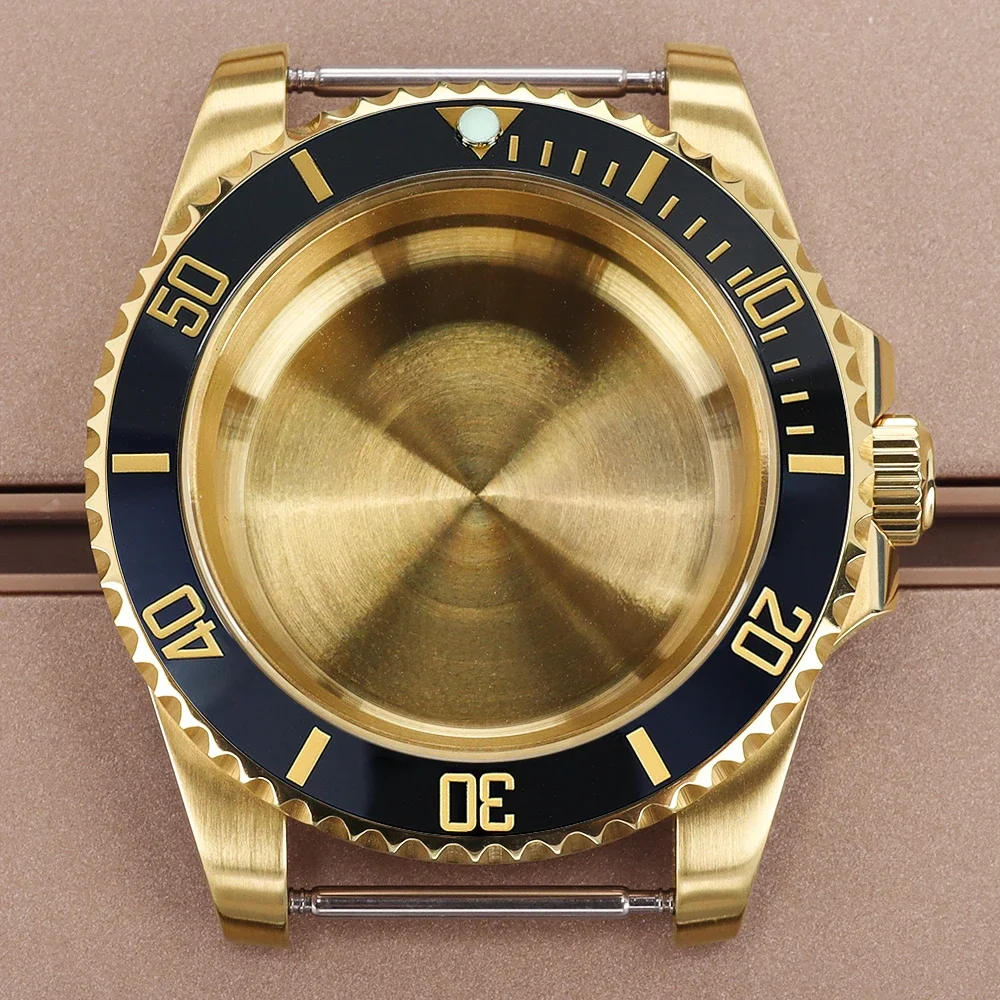

For Submariner Gold 40mm NH35 Watch Case Sapphire Glass NH35 NH36 NH34 NH72 8215 ETA 2824 Movement YACHT GMT Case Modify Parts