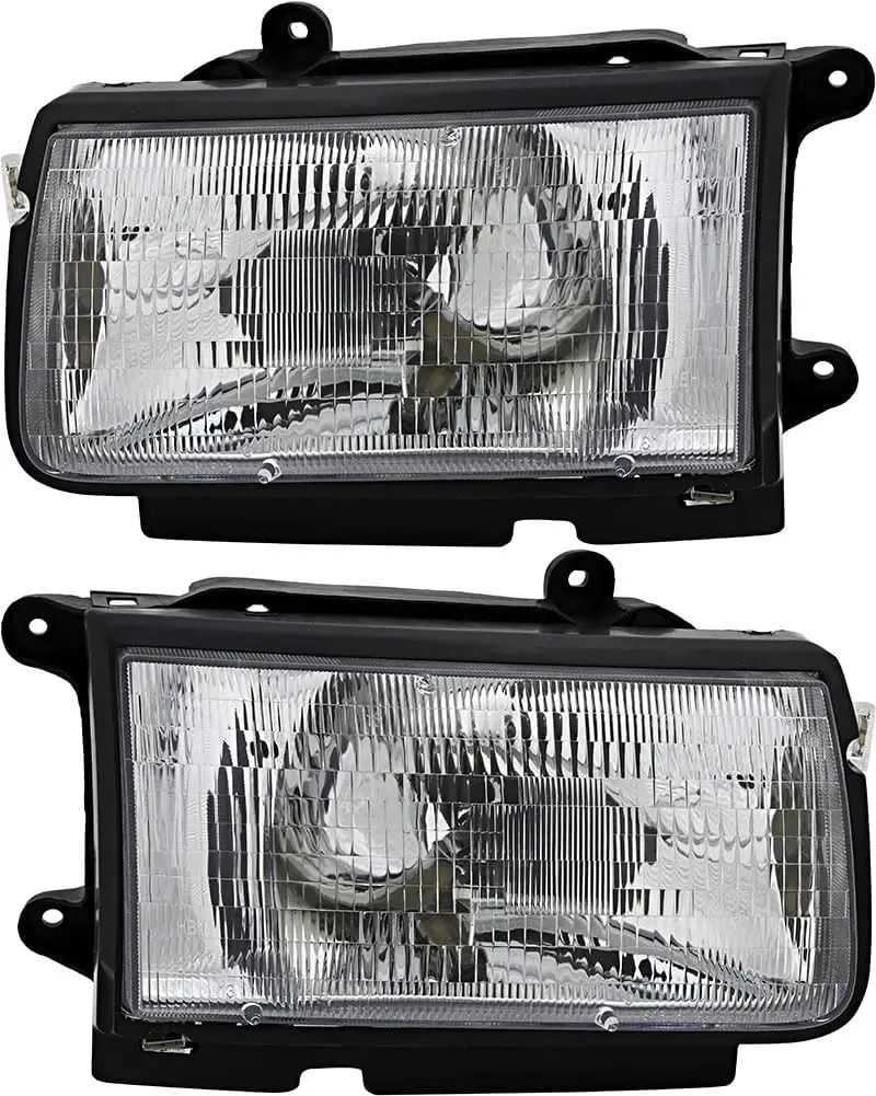 For 1998-1999 Passport, Amigo, Rodeo Halogen Headlight Set - Driver and Passenger Side Replacement Lamps