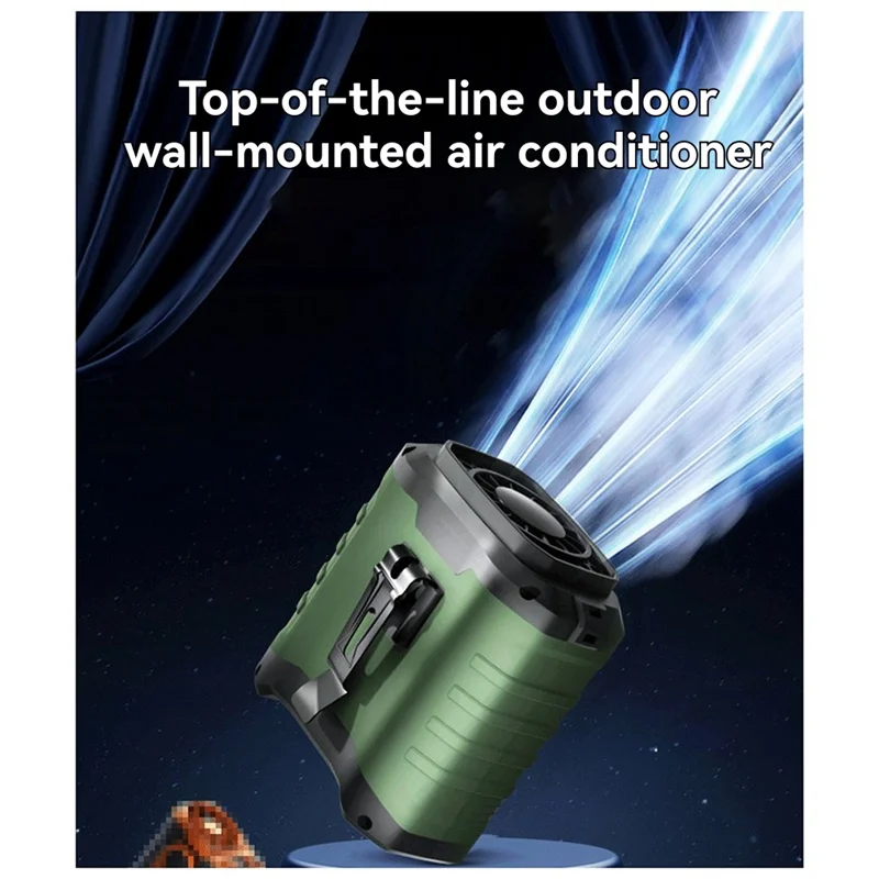 

RTENTE-для работы на открытом воздухе и активного отдыха Перезаряжаемый цифровой дисплей Power Bank Шейный вентилятор Подвесной поясной вентилятор