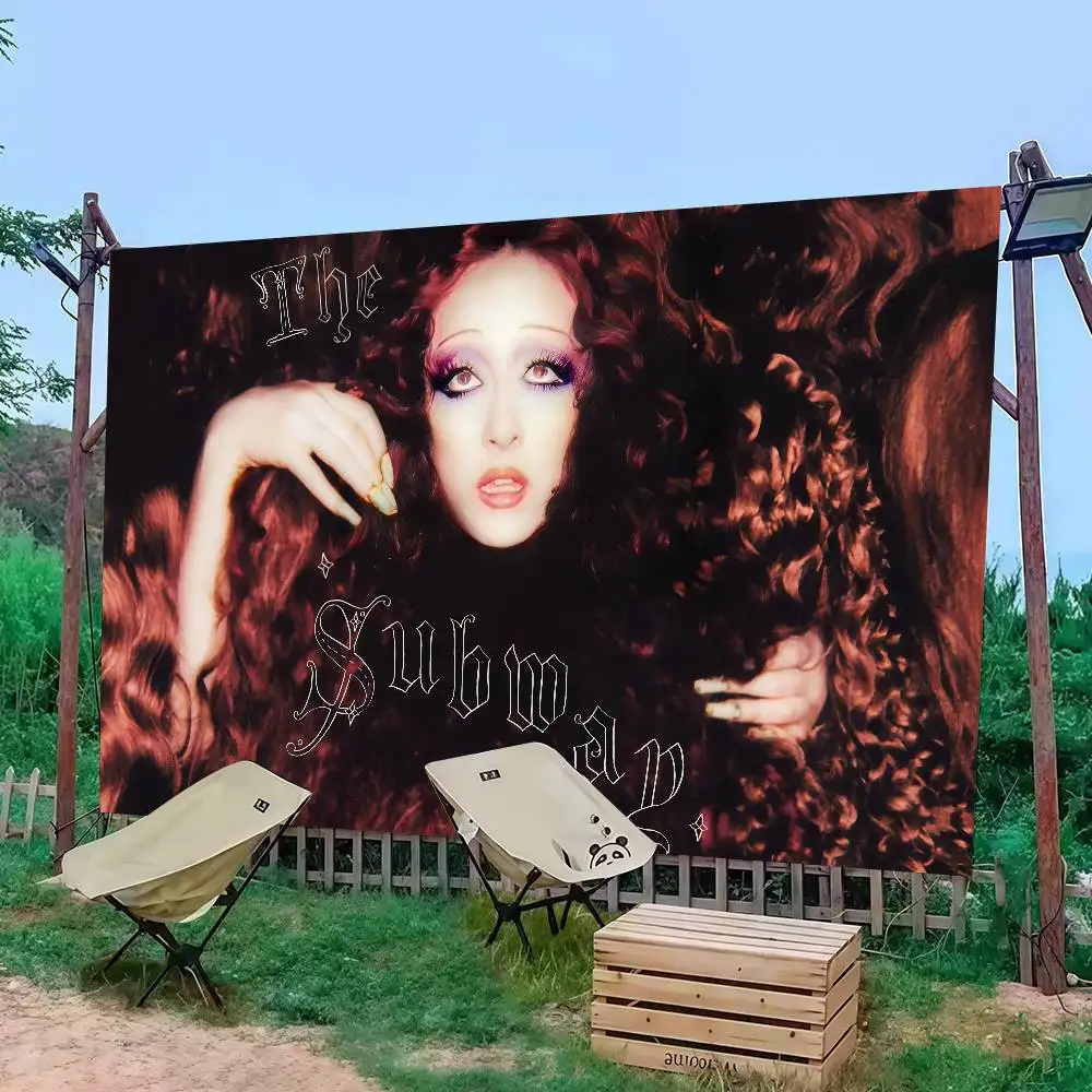

Singer C-Chappell R-Roan the subway Flag Decoration Outdoor Picnic Party Home Camping Party Art Hanging Banner