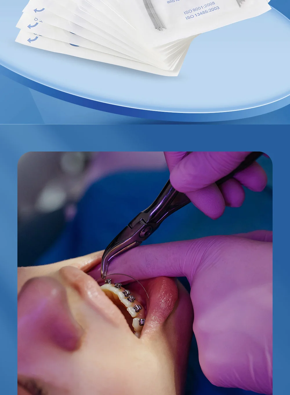 10 Packungen AZDENT Dental Kieferorthopädische Bogendrähte, superelastisch, rund, rechteckig, eiförmige Form, Bogendraht, obere und untere Zahnheilkunde – Detail 2