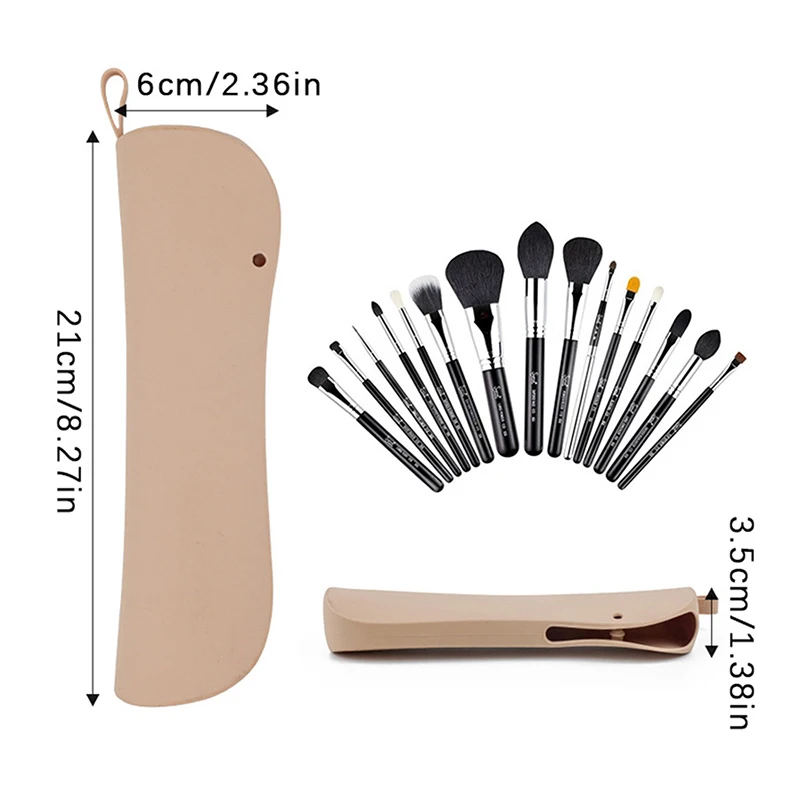 Travel Makeup Brush Holder Silicone Cosmetic Brushes Bag Makeup Sponge Case Portable Waterproof Makeup Tools For Women Girls